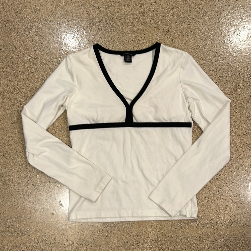 white & black blouse